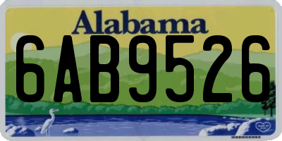 AL license plate 6AB9526