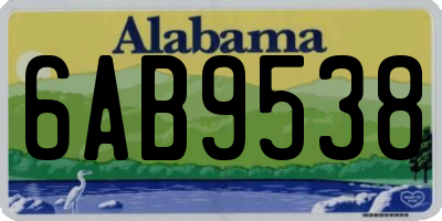 AL license plate 6AB9538