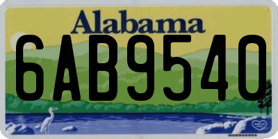 AL license plate 6AB9540