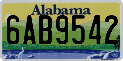 AL license plate 6AB9542