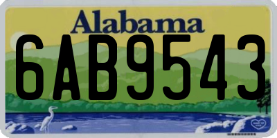 AL license plate 6AB9543