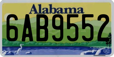 AL license plate 6AB9552