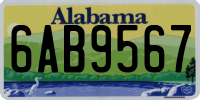 AL license plate 6AB9567
