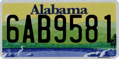 AL license plate 6AB9581