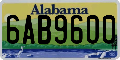 AL license plate 6AB9600