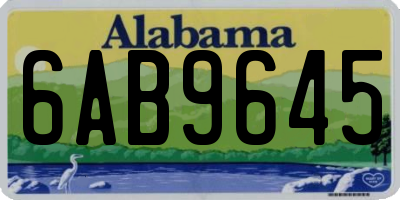 AL license plate 6AB9645