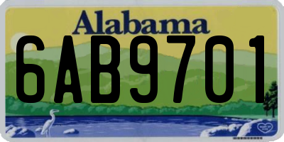 AL license plate 6AB9701