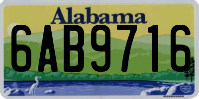 AL license plate 6AB9716