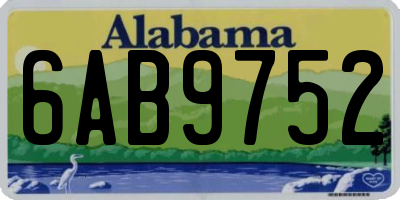 AL license plate 6AB9752