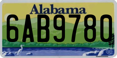 AL license plate 6AB9780