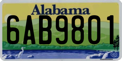 AL license plate 6AB9801