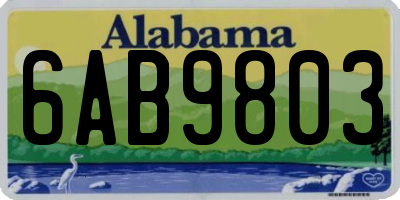 AL license plate 6AB9803