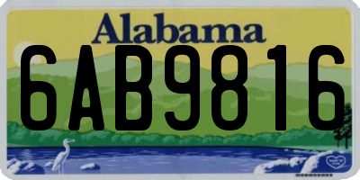 AL license plate 6AB9816