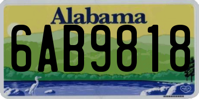 AL license plate 6AB9818