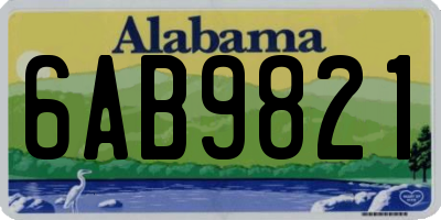 AL license plate 6AB9821