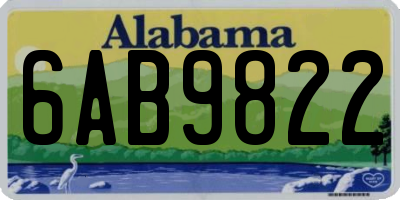 AL license plate 6AB9822