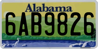 AL license plate 6AB9826