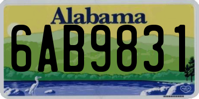 AL license plate 6AB9831