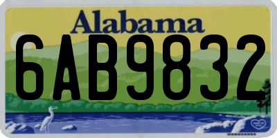 AL license plate 6AB9832