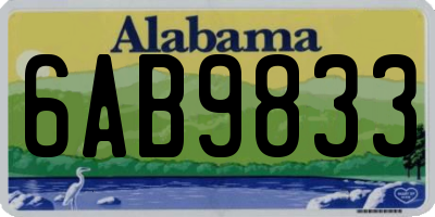 AL license plate 6AB9833