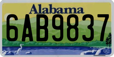 AL license plate 6AB9837
