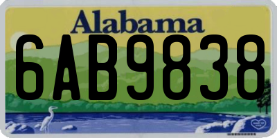 AL license plate 6AB9838