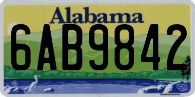 AL license plate 6AB9842