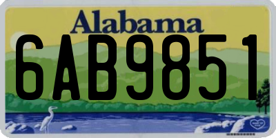 AL license plate 6AB9851
