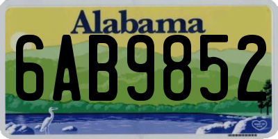 AL license plate 6AB9852