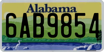 AL license plate 6AB9854