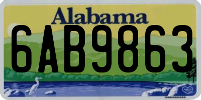 AL license plate 6AB9863