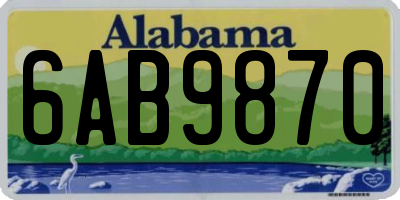 AL license plate 6AB9870