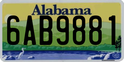 AL license plate 6AB9881