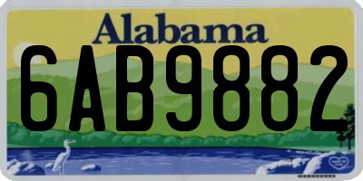 AL license plate 6AB9882
