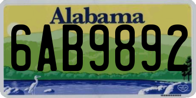 AL license plate 6AB9892