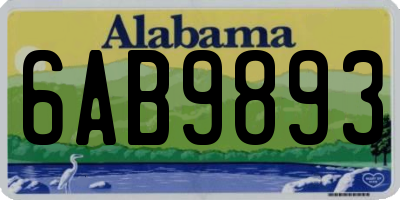 AL license plate 6AB9893
