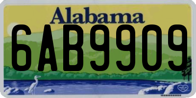 AL license plate 6AB9909