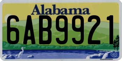 AL license plate 6AB9921