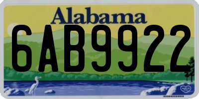 AL license plate 6AB9922