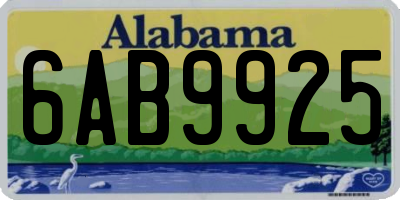 AL license plate 6AB9925