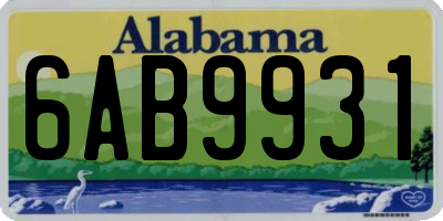 AL license plate 6AB9931