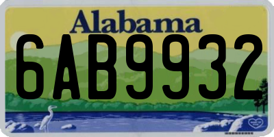 AL license plate 6AB9932