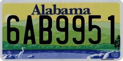 AL license plate 6AB9951
