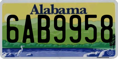 AL license plate 6AB9958