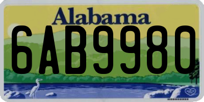 AL license plate 6AB9980