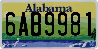 AL license plate 6AB9981