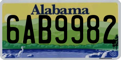 AL license plate 6AB9982