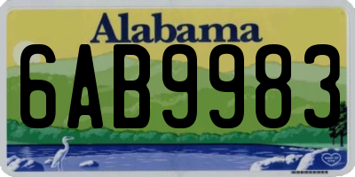 AL license plate 6AB9983