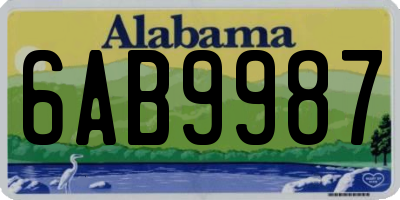 AL license plate 6AB9987