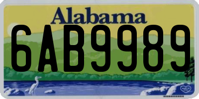 AL license plate 6AB9989